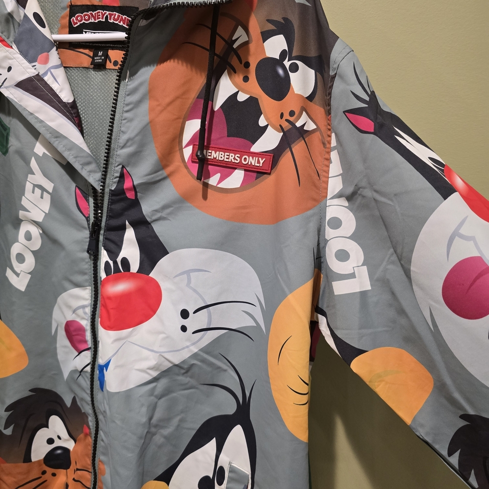 Members Only Multicolor Looney Tunes Windbreaker Jacket Size Medium - Picture 6 of 10